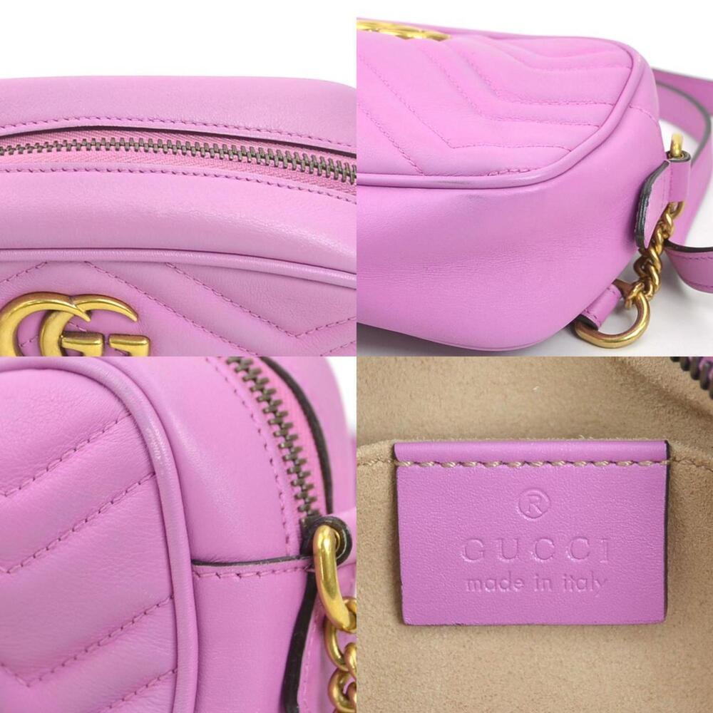 GUCCI Leather GG Marmont Shoulder Bag - Picture 4 of 5
